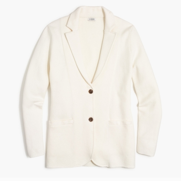 J. Crew Sweater Blazer Cream Ponte Knit Classic Stretch XS Professional - Picture 3 of 16